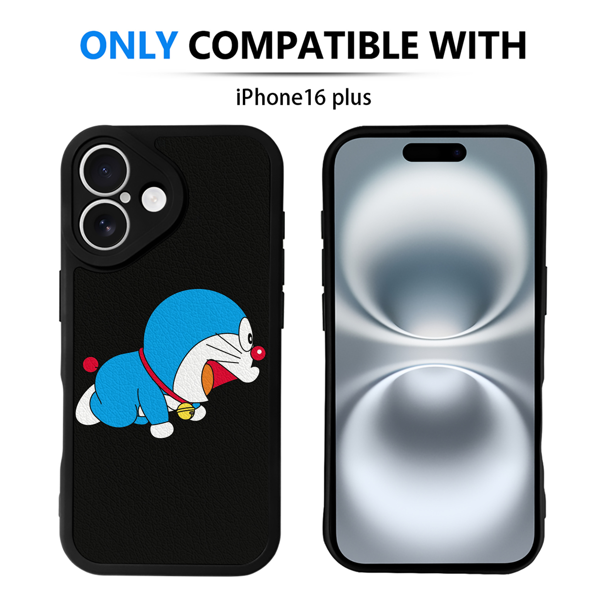 （画像用） ドラえもん Doraemon 【iPhone 16シリーズ対応】シリコンスマホケース（レザー調） 材質：シリコン